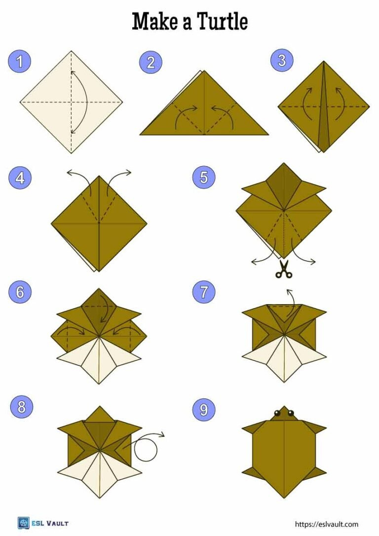 9 Easy Origami Animals (Pdf) - Esl Vault with Free Easy Origami Instructions Printable