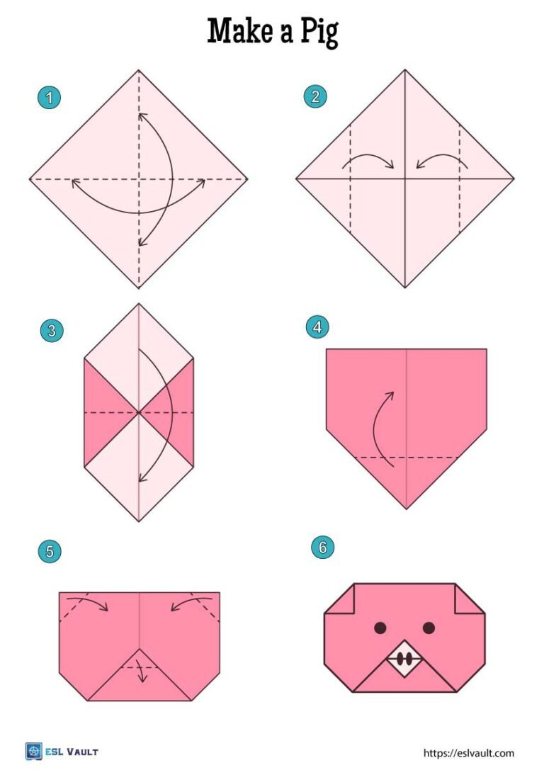 9 Easy Origami Animals (Pdf) - Esl Vault within Free Easy Origami Instructions Printable