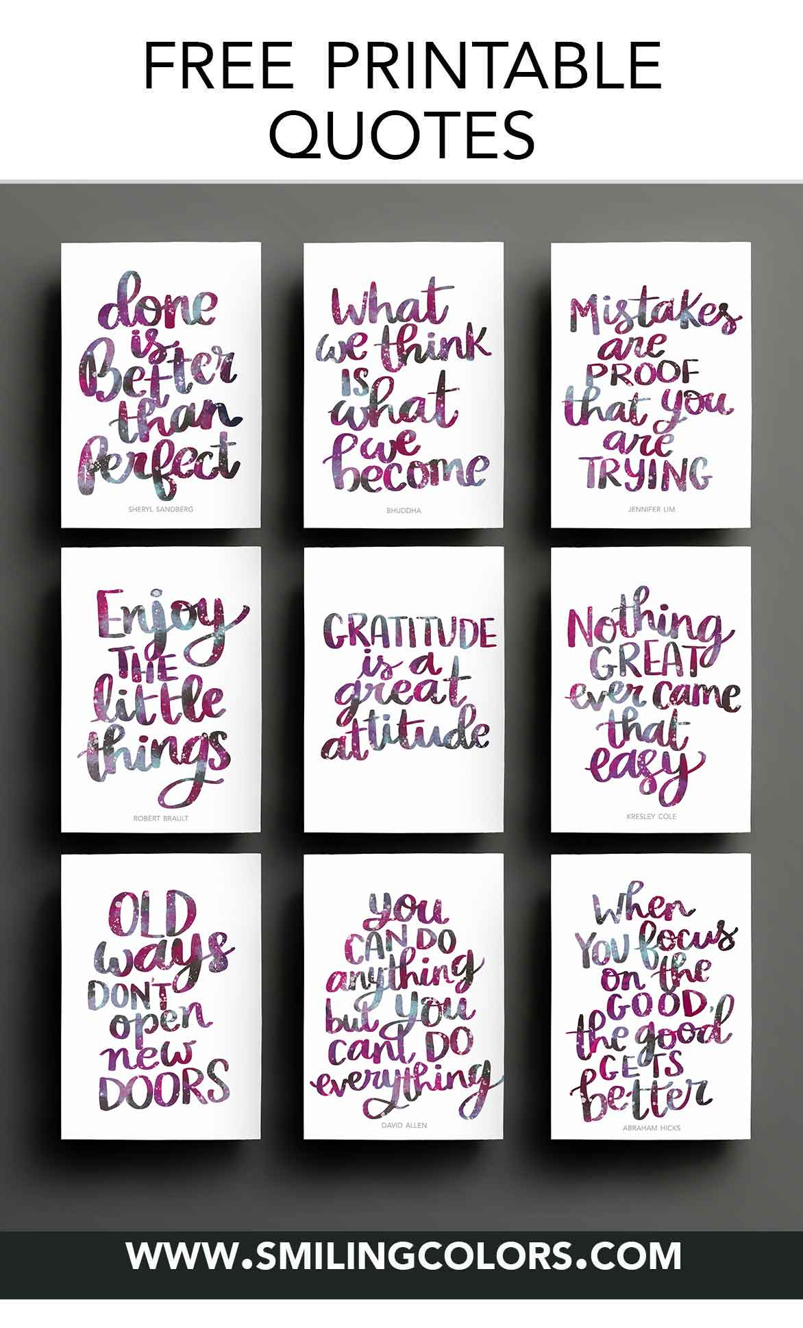 9 Free Printable Quotes To Motivate You! - Smiling Colors pertaining to Free Printable Quotes Pdf