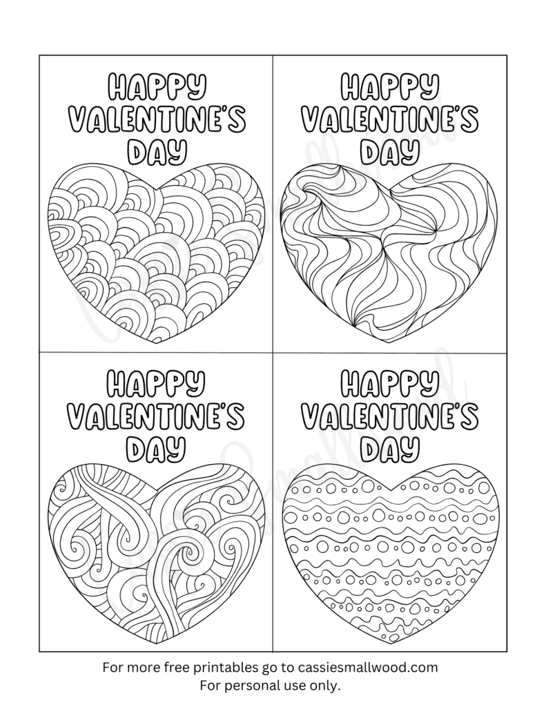 93 Cutest Printable Valentine'S Day Cards To Color - Cassie Smallwood pertaining to Free Printable Valentines Day Cards For Parents