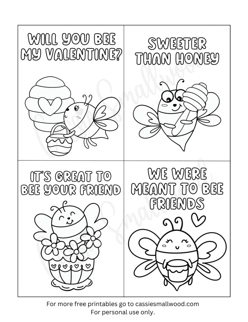 93 Cutest Printable Valentine'S Day Cards To Color - Cassie Smallwood pertaining to Free Printable Valentines Day Cards Kids