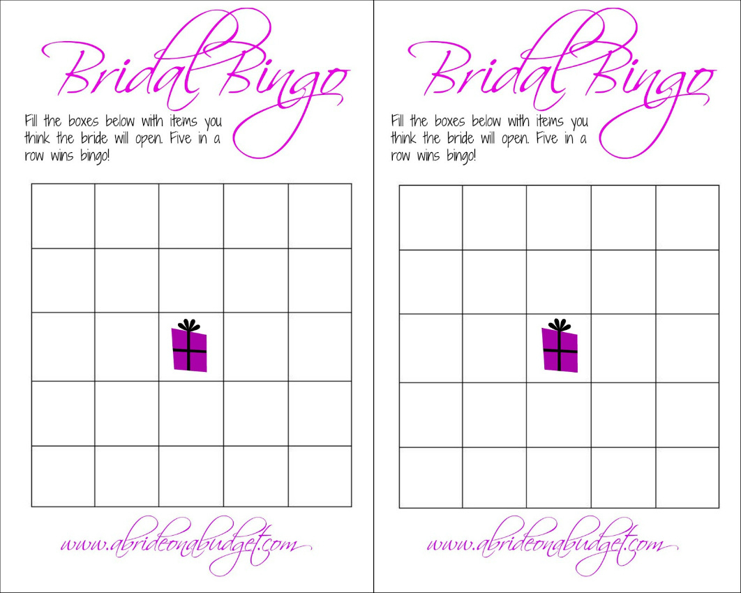 A Bride On A Budget: Bridal Bingo (And A Free Printable) inside Free Printable Bridal Shower Blank Bingo Games