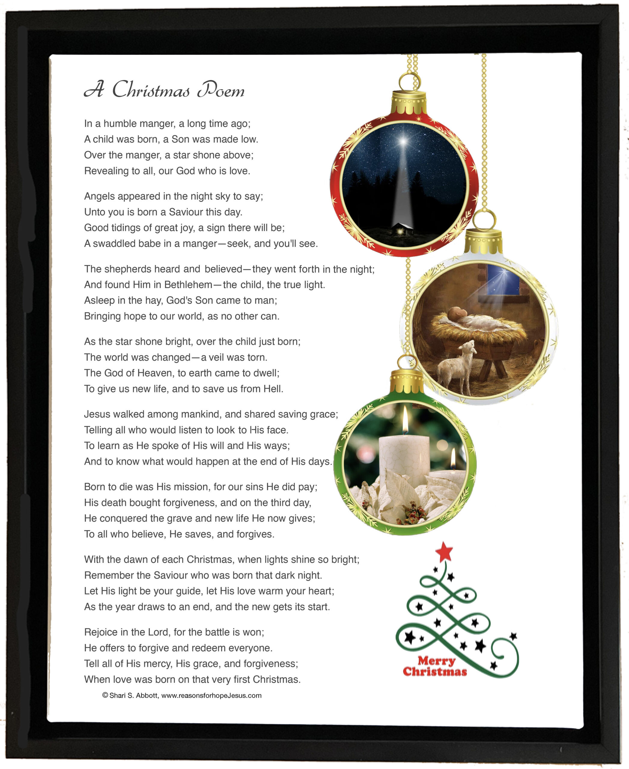 A Christmas Poem To Download And Print » Reasons For Hope* Jesus regarding Free Printable Christian Christmas Poems