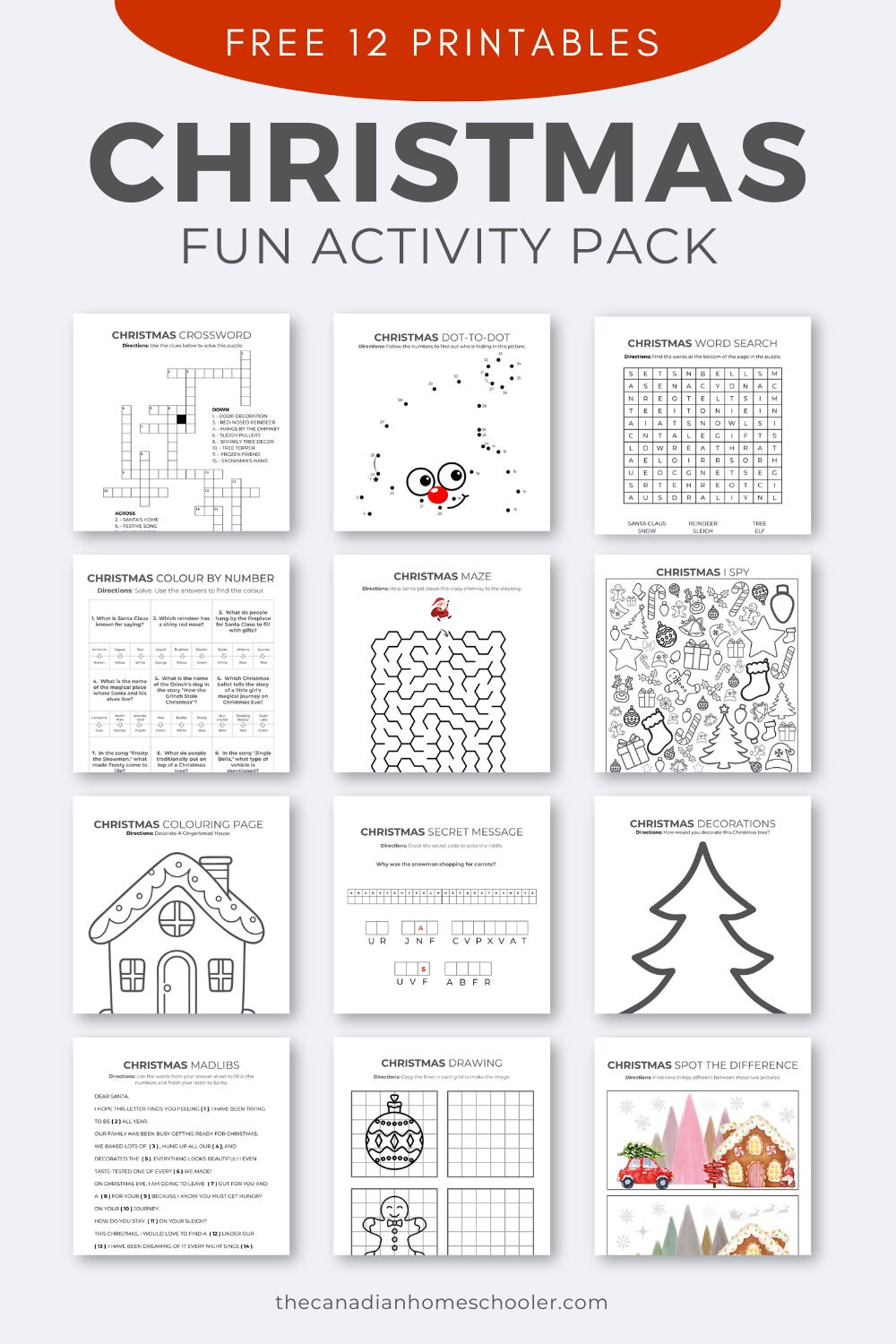A Fun (& Free) Printable Christmas Activity Pack For Kids intended for Free Christmas Printables For Kids