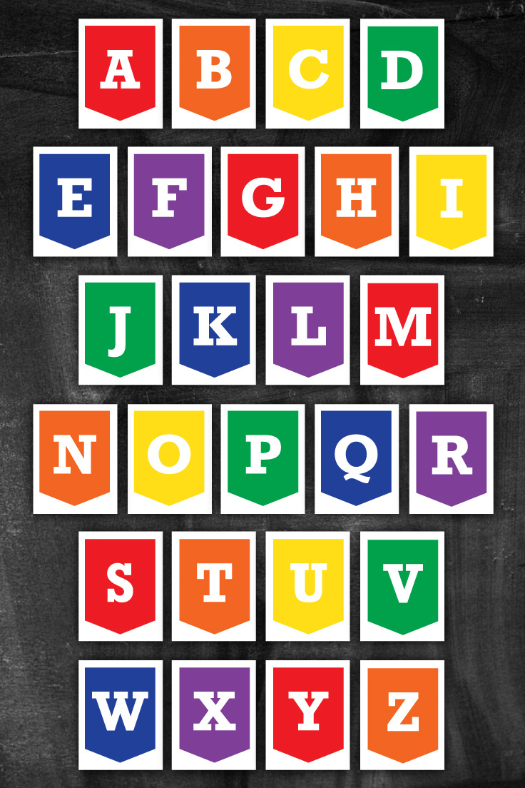 A To Z Free Printable Alphabet Letter Banner - Messy Momma Crafts with Free Printable Letters Az