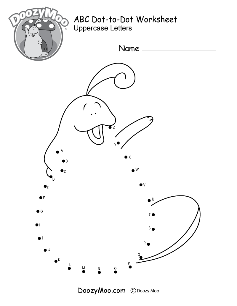 Abc Dot-To-Dot Worksheet (Free Printable) - Doozy Moo within Alphabet Connect The Dots Free Printables