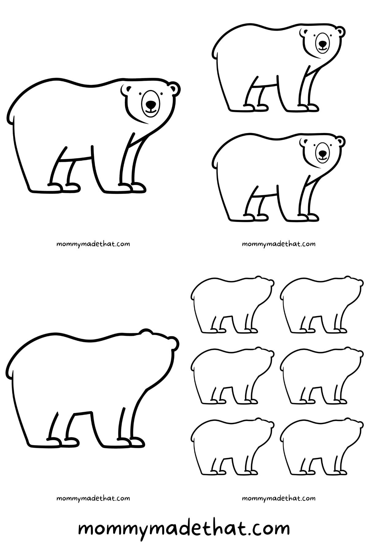 Adorable Polar Bear Templates (Free Printables!) inside Polar Bear Printable Pictures Free
