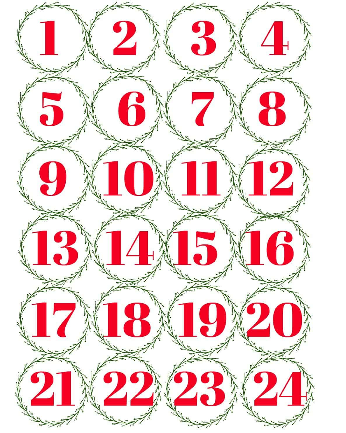 Advent Calendar Bags And Printable Numbers - Thistle Key Lane throughout Free Printable Advent Numbers