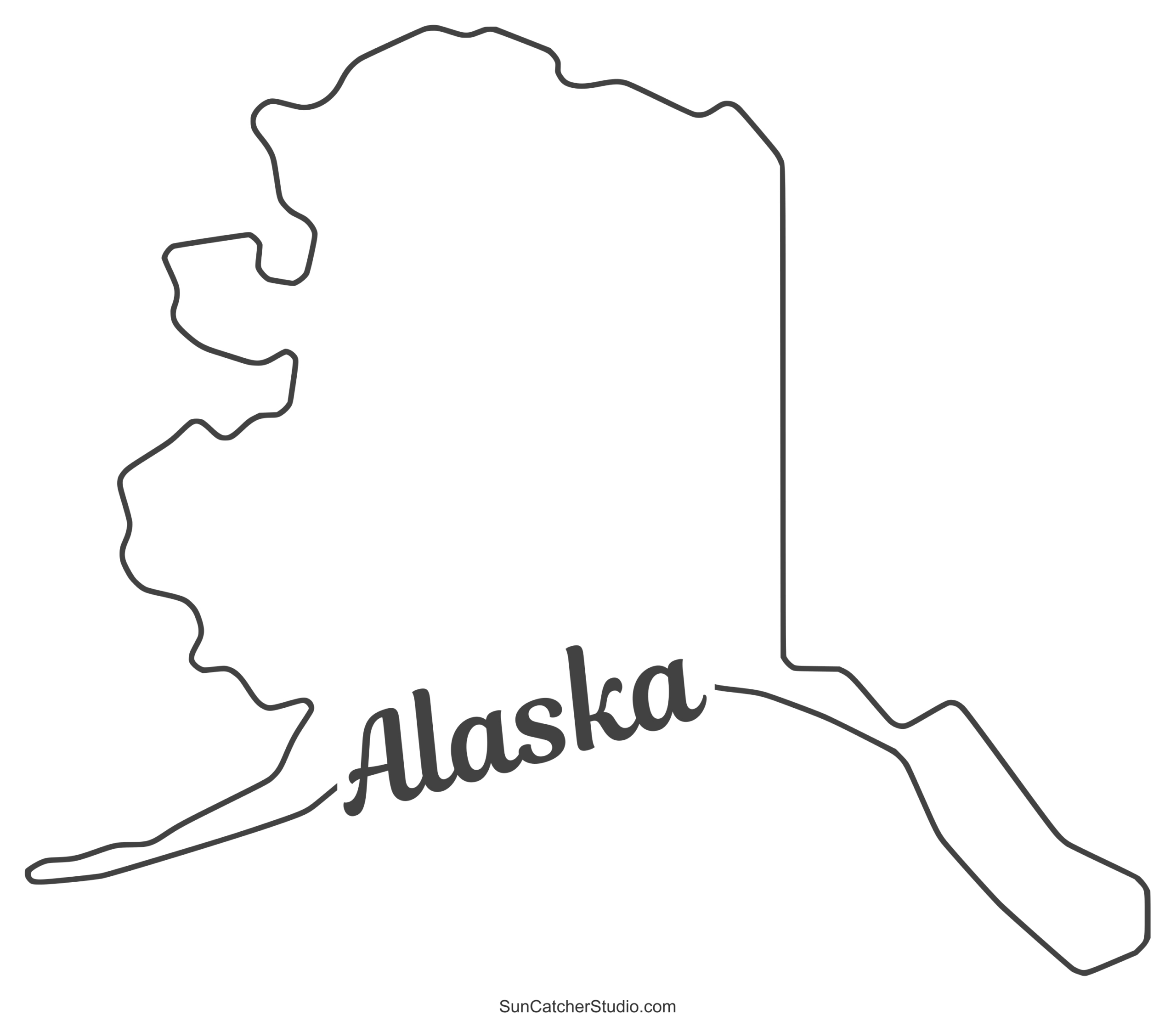 Alaska – Map Outline, Printable State, Shape, Stencil, Pattern pertaining to Free Printable Pictures Of Alaska
