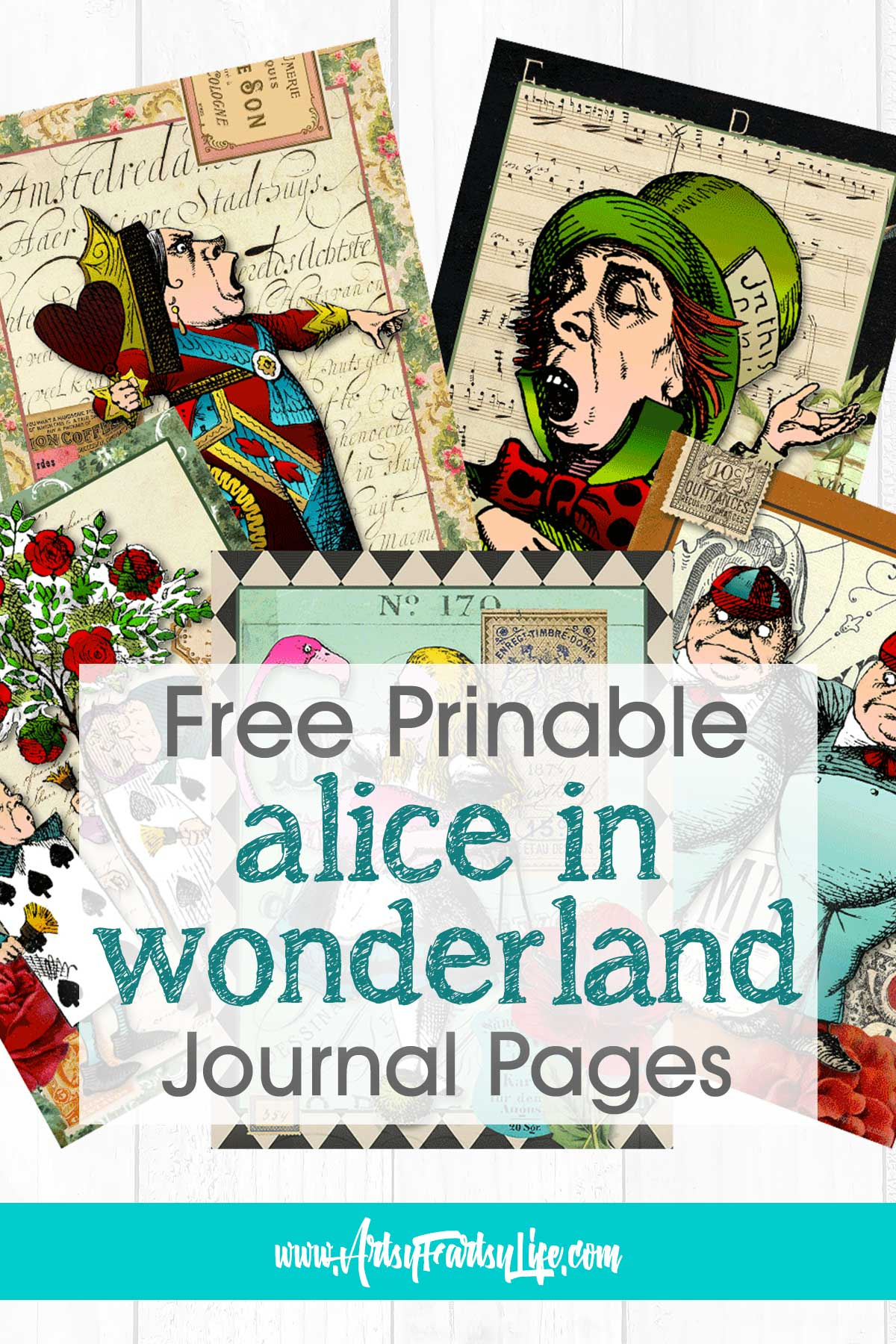Alice In Wonderland Journal Pages - Free Printable ยท Artsy Fartsy Life with Alice In Wonderland Free Printables