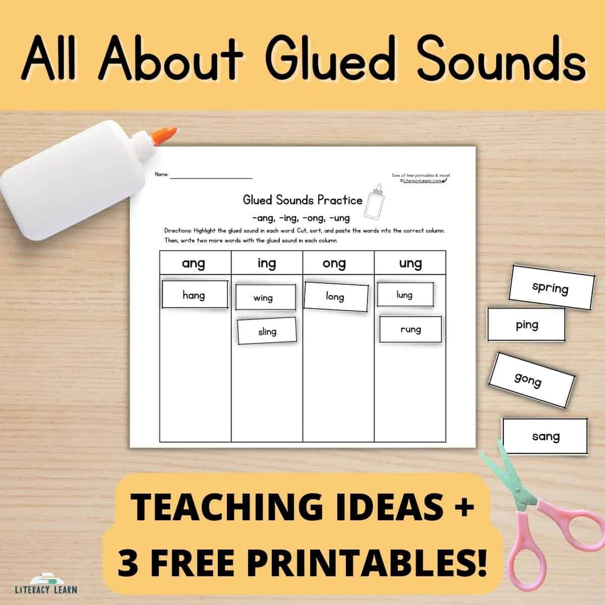 All About Glued Sounds: Teaching Tips + Free Printables - Literacy with regard to Wilson Reading Free Printables