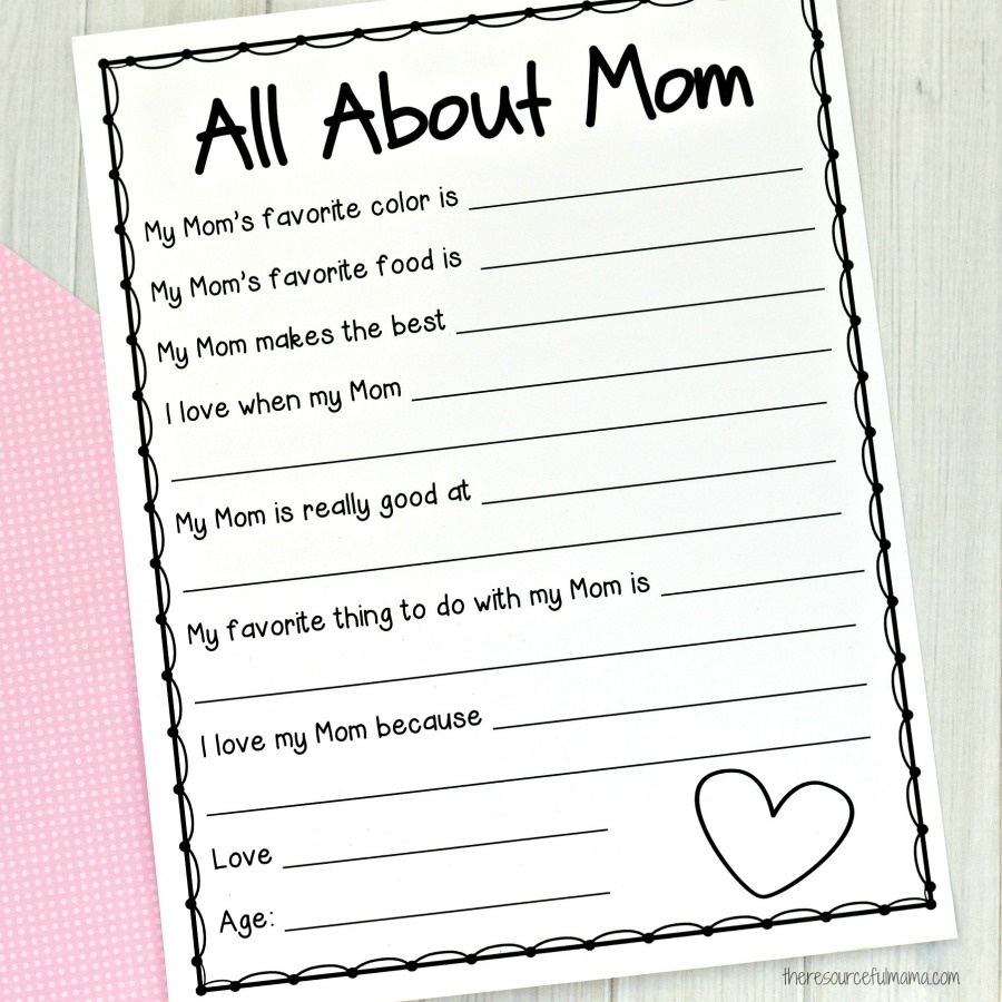 All About Me Mother&amp;#039;S Day Survey {Free Printable For Kids} - The regarding Free Printable Mothers Day Questions