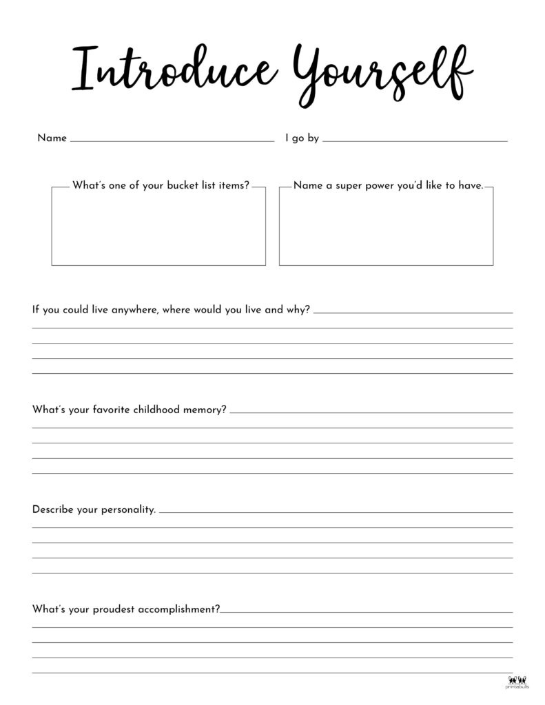 All About Me Printable Worksheets - 50 Free Printables intended for Free Printable Worksheets For Highschool Students