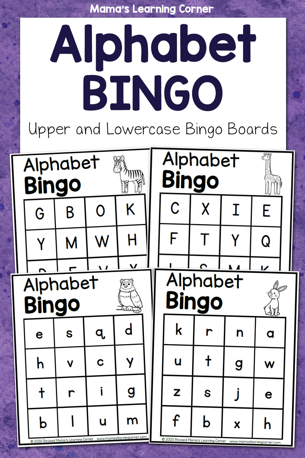 Alphabet Bingo - Mamas Learning Corner with Free Printable Alphabet Bingo Cards