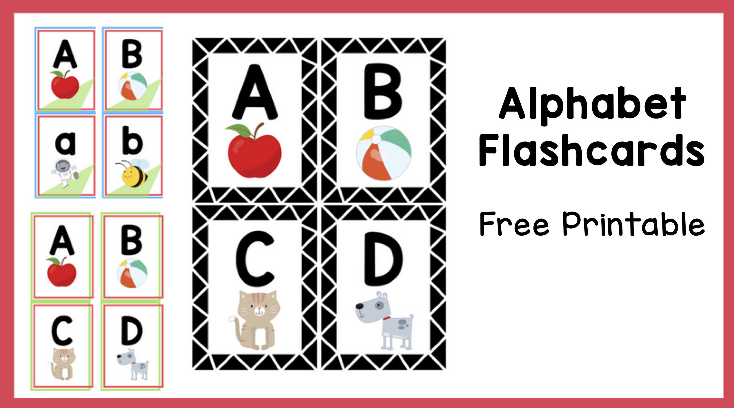 Alphabet Flashcards Free Printable - The Teaching Aunt for Free Printable Alphabet Cards With Pictures
