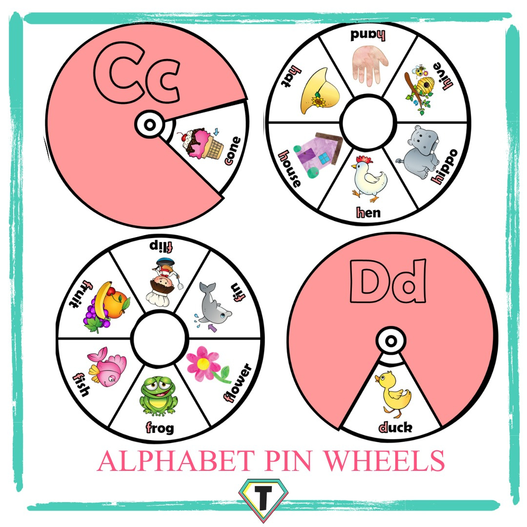 Alphabet Pin Wheels - The Teacher Hero pertaining to Free Printable Alphabet Wheels