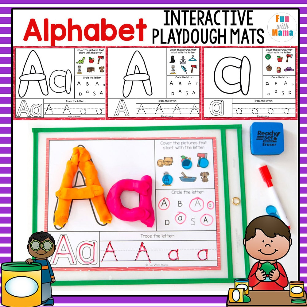 Alphabet Playdough Mats - Interactive - Fun With Mama in Alphabet Playdough Mats Free Printable