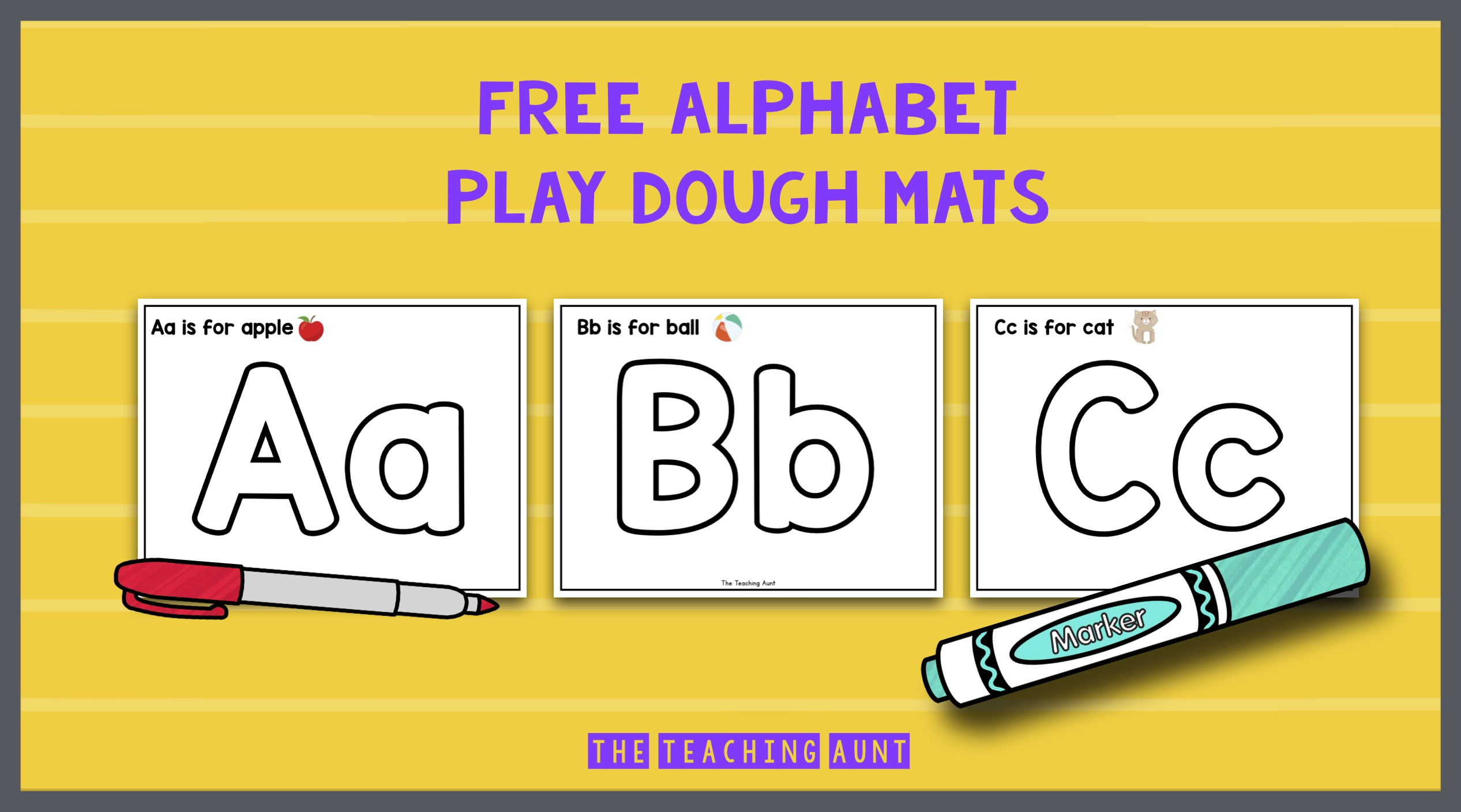 Alphabet Playdough Mats - The Teaching Aunt within Alphabet Playdough Mats Free Printable
