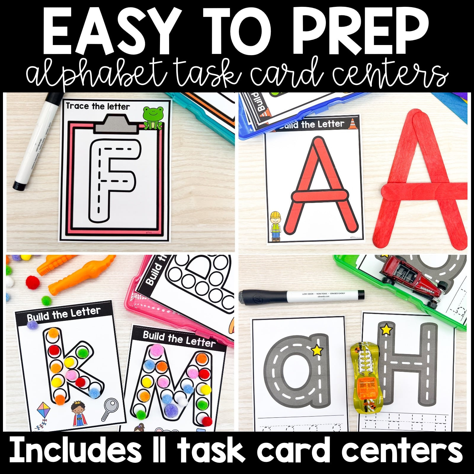 Alphabet Task Cards Centers And Activities - Miss Kindergarten regarding Free Printable Kindergarten Task Cards