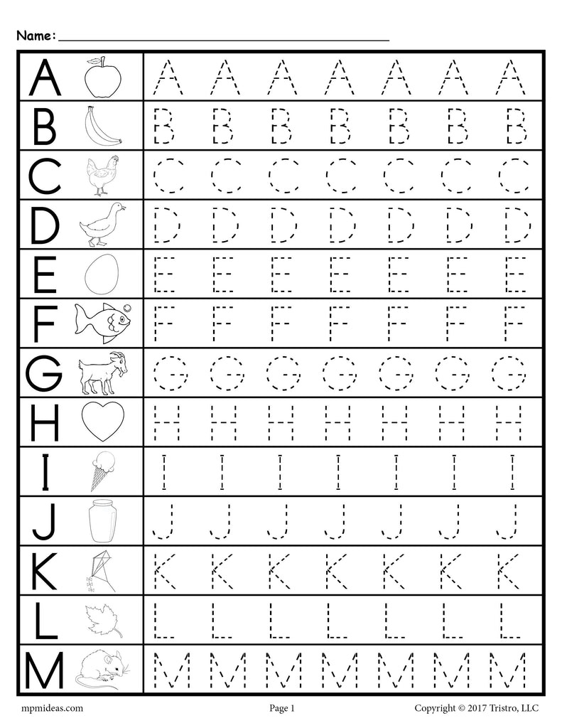 Alphabet Tracing Worksheets A-Z - Free Printable Bundle regarding Free Printable Tracing Alphabet Worksheets