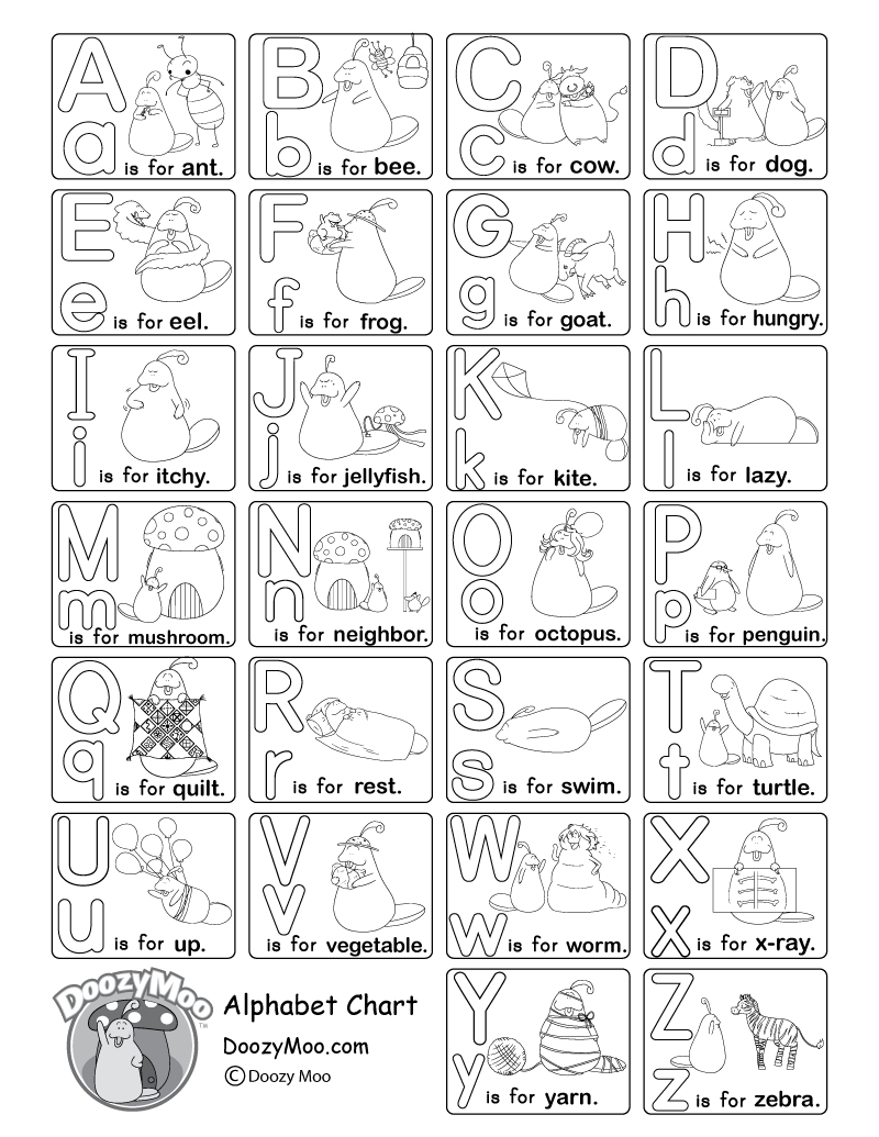 Alphabet Worksheets (Free Printables) - Doozy Moo in Free Printable Alphabet Worksheets For Kindergarten