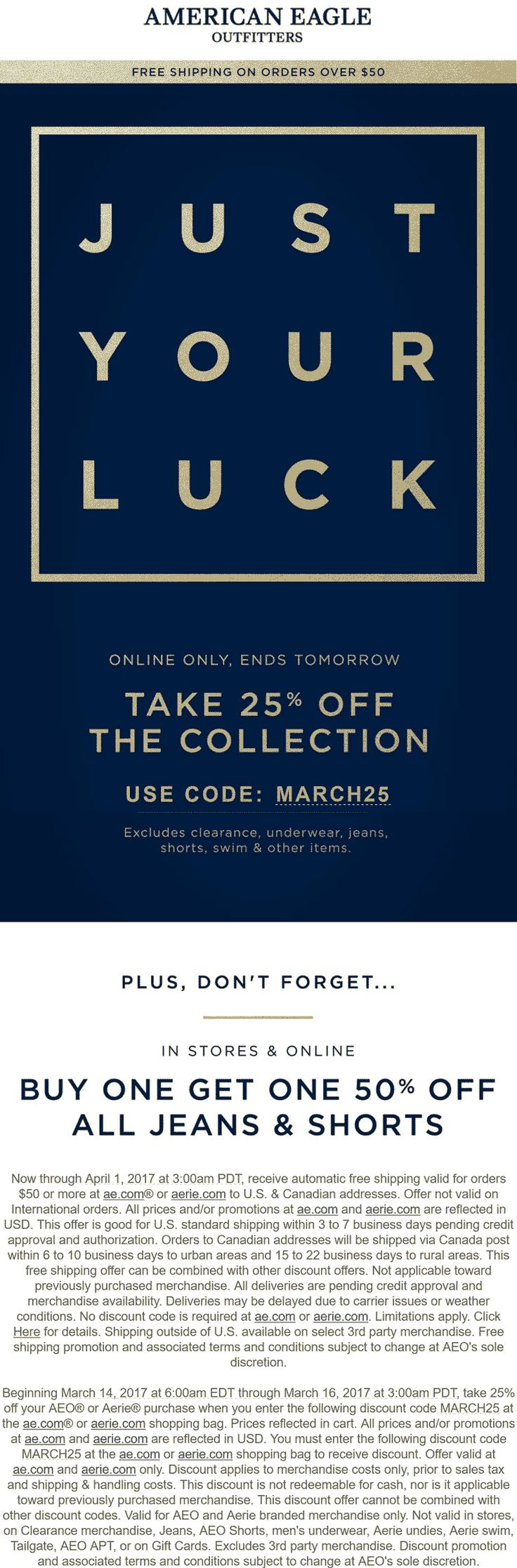 American Eagle Promo Codes - 20% Off | August 2024 - Worksheets throughout Free Printable American Eagle Coupons