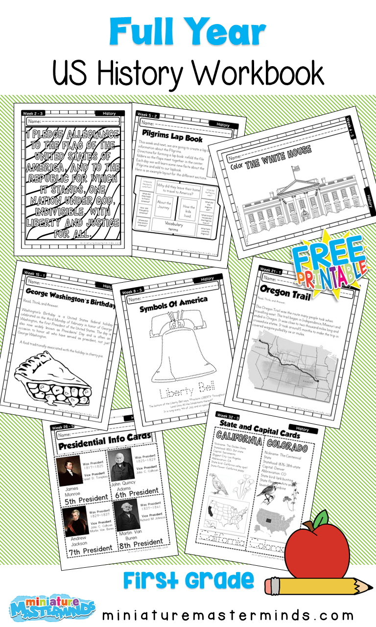 American History Work Book Ages 6 To 8 Free Printable Worksheets for Free Printable Social Studies Worksheets For 8Th Grade