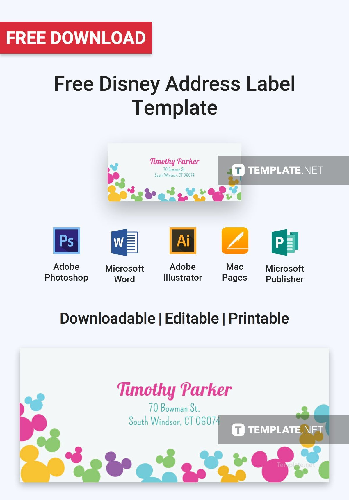 An Address Label That Is Printable And Can Be Downloaded For Free regarding Free Printable Disney Address Labels