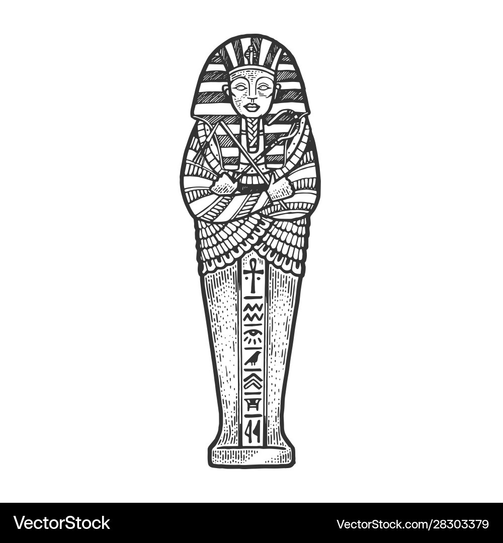 Ancient Egyptian Sarcophagus Sketch Royalty Free Vector in Free Printable Sarcophagus
