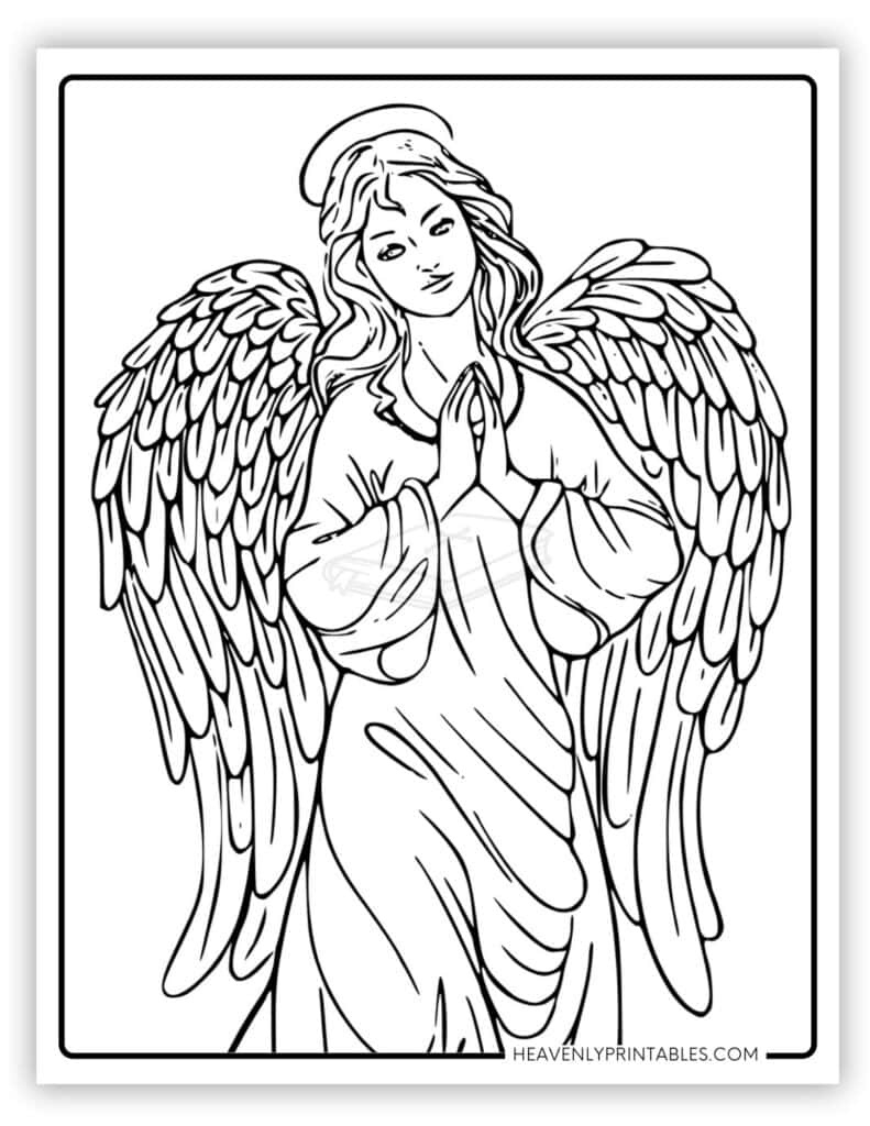Angel Coloring Pages (Free Pdf Printables) - Heavenly Printables regarding Free Printable Pictures Of Angels