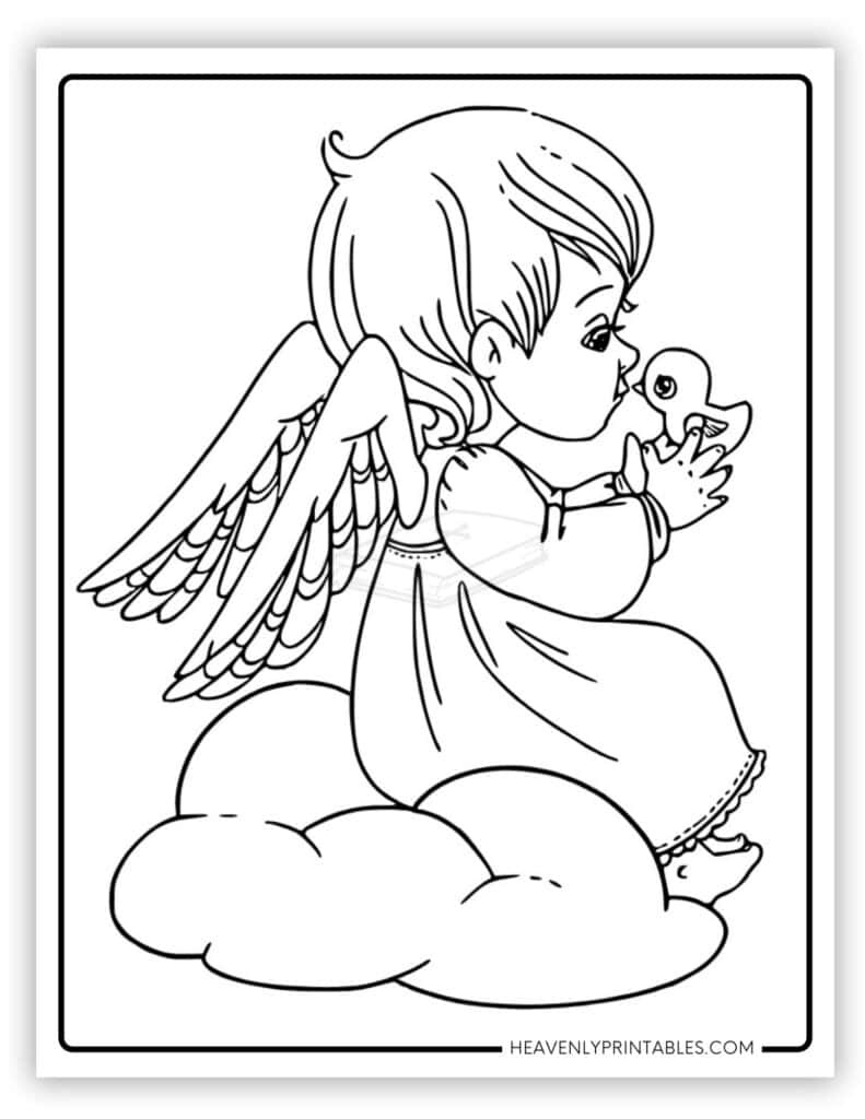Angel Coloring Pages (Free Pdf Printables) - Heavenly Printables regarding Free Printable Pictures Of Angels