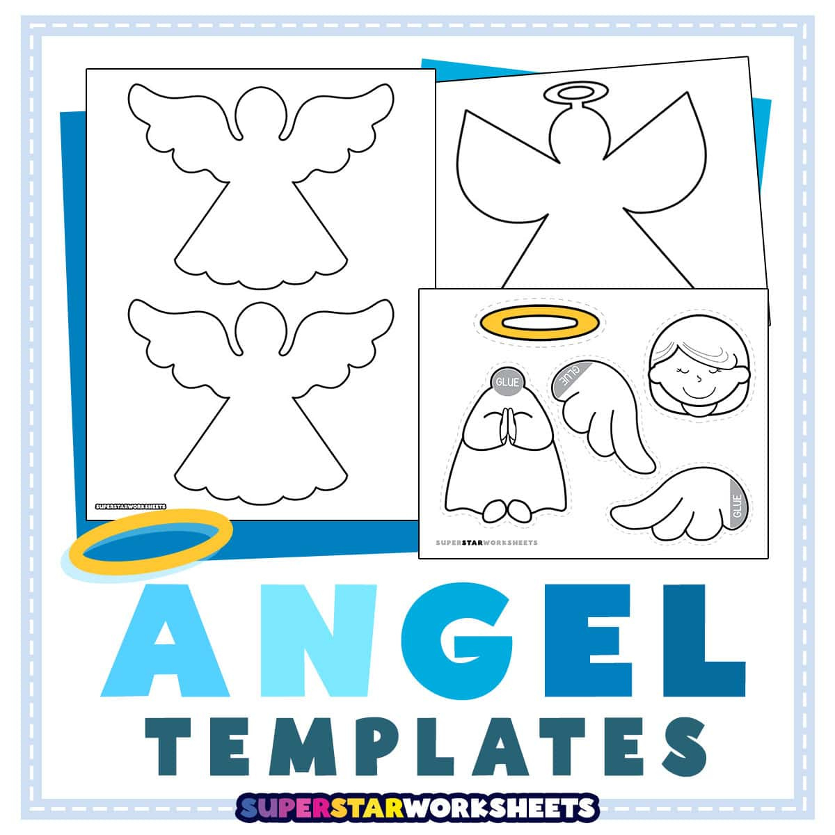 Angel Template (Free Printables) - Superstar Worksheets with regard to Free Printable Angel Gift Tags