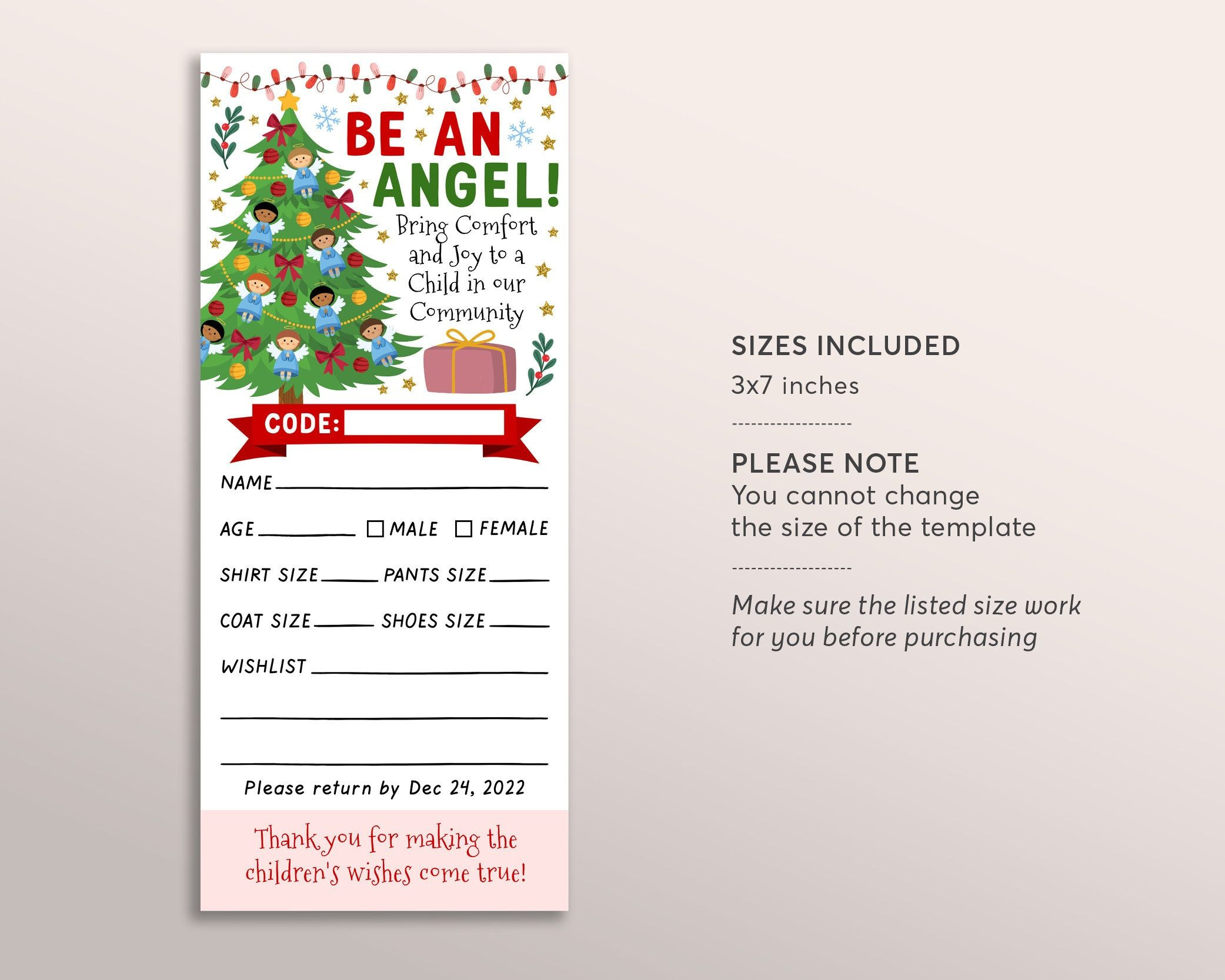 Angel Tree Tags - Shop On Pinterest with Free Printable Angel Gift Tags