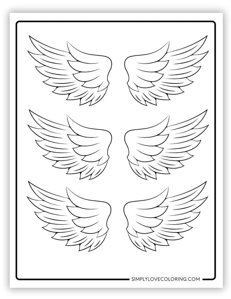 Angel Wing Templates (Free Pdf Printables) - Simply Love Coloring with regard to Angel Wings Template Printable Free