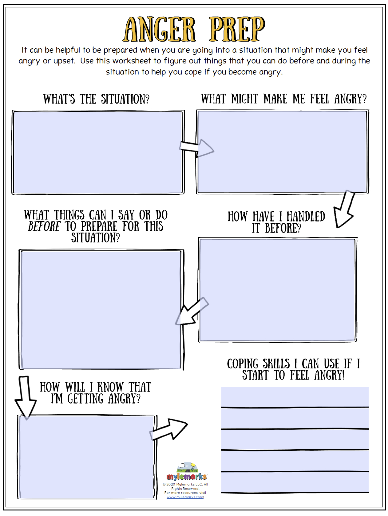 Anger Prep [F] - Worksheets Library intended for Free Printable Anger Management Activities