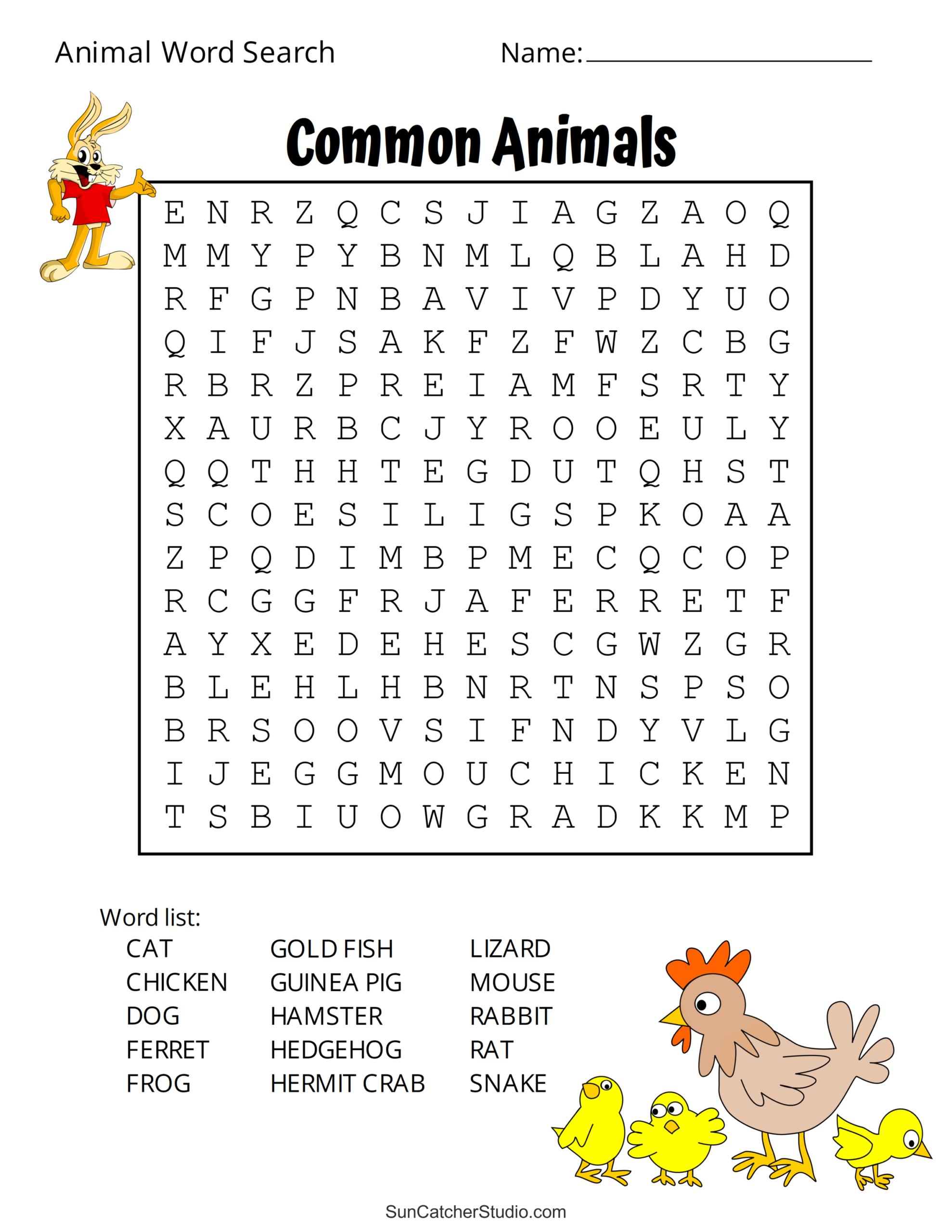 Animal Word Search (Free Printable Dog, Pet, Dinosaur Puzzles with regard to Free Printable Animal Puzzles