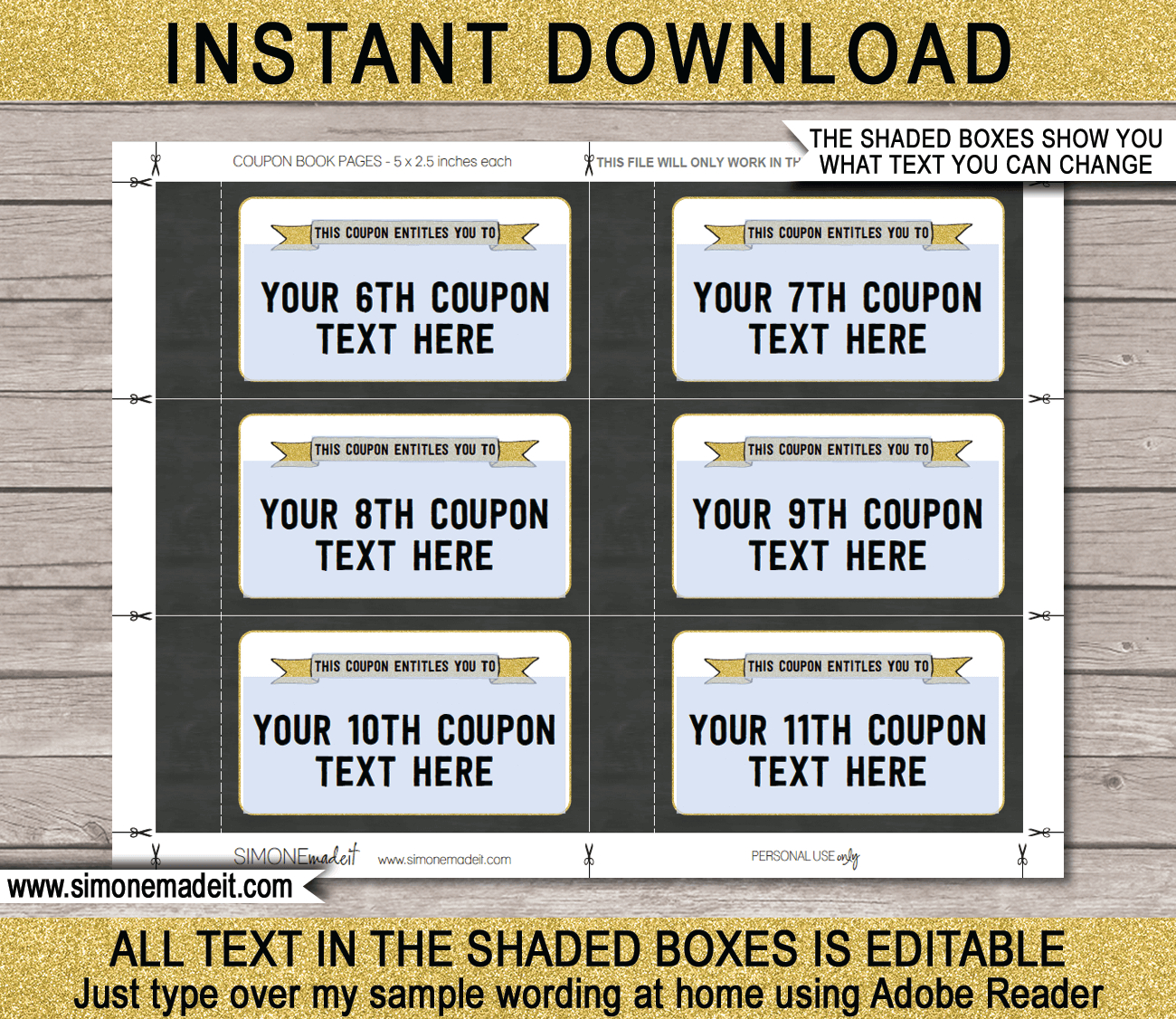 Anniversary Coupon Book in Free Printable Coupons Without Downloading Or Registering