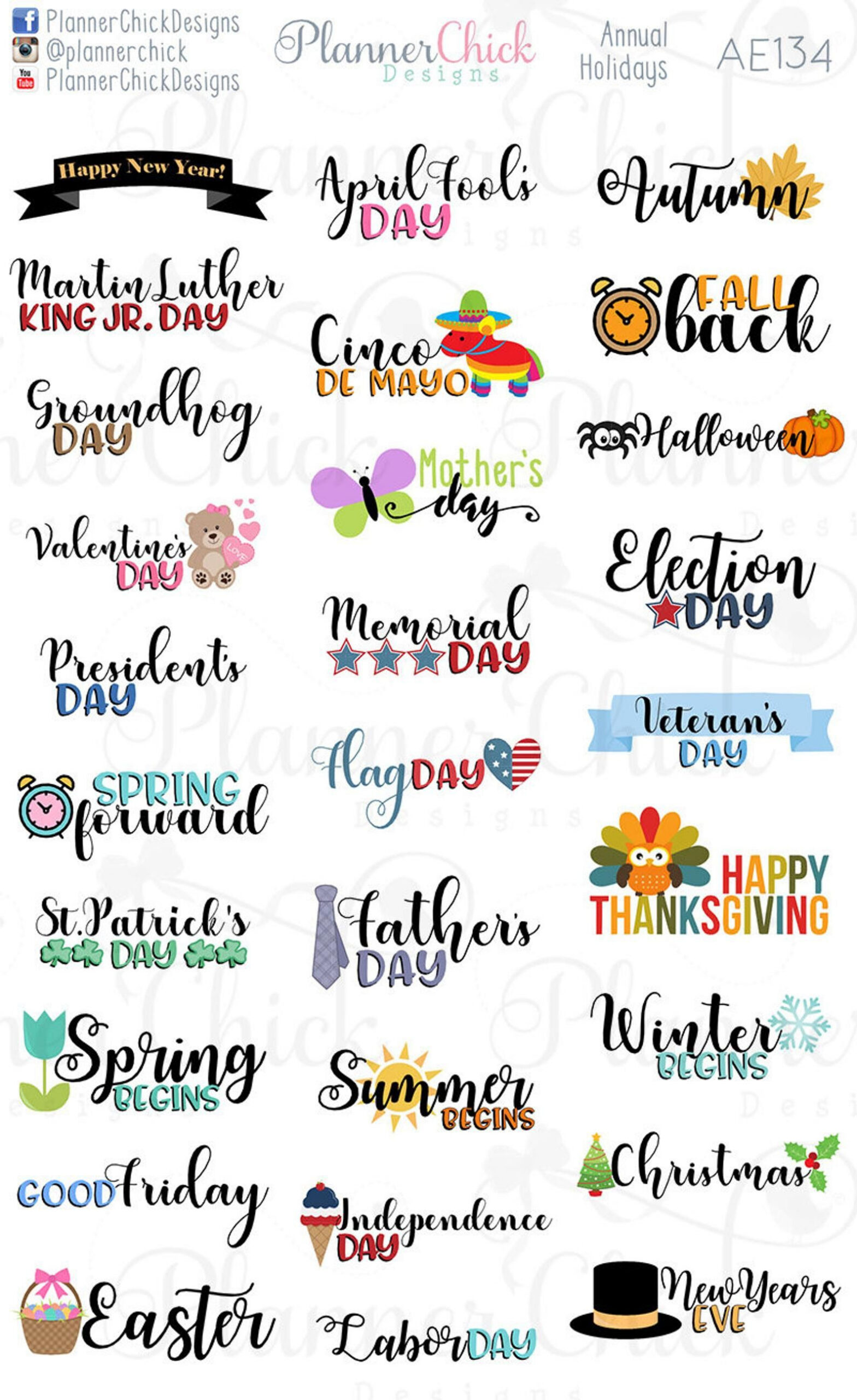 Annual Holidays Planner Stickers - Worksheets Library pertaining to Free Printable Holiday Stickers
