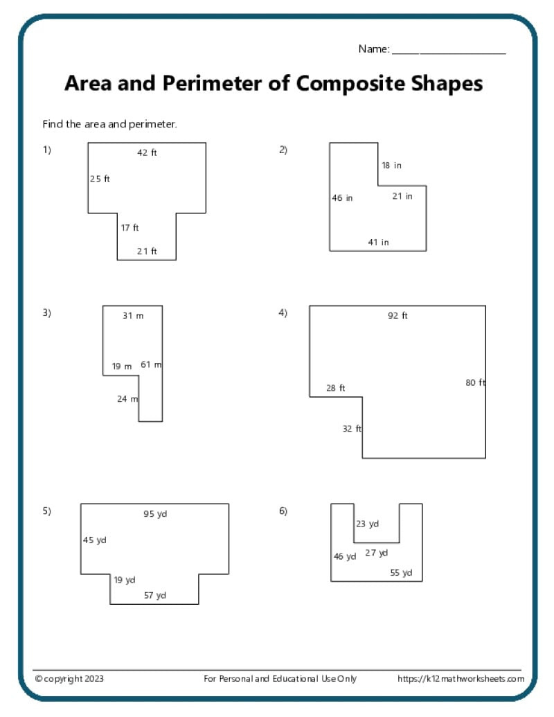 Area And Perimeter Worksheets for Free Printable Perimeter Worksheets 3Rd Grade