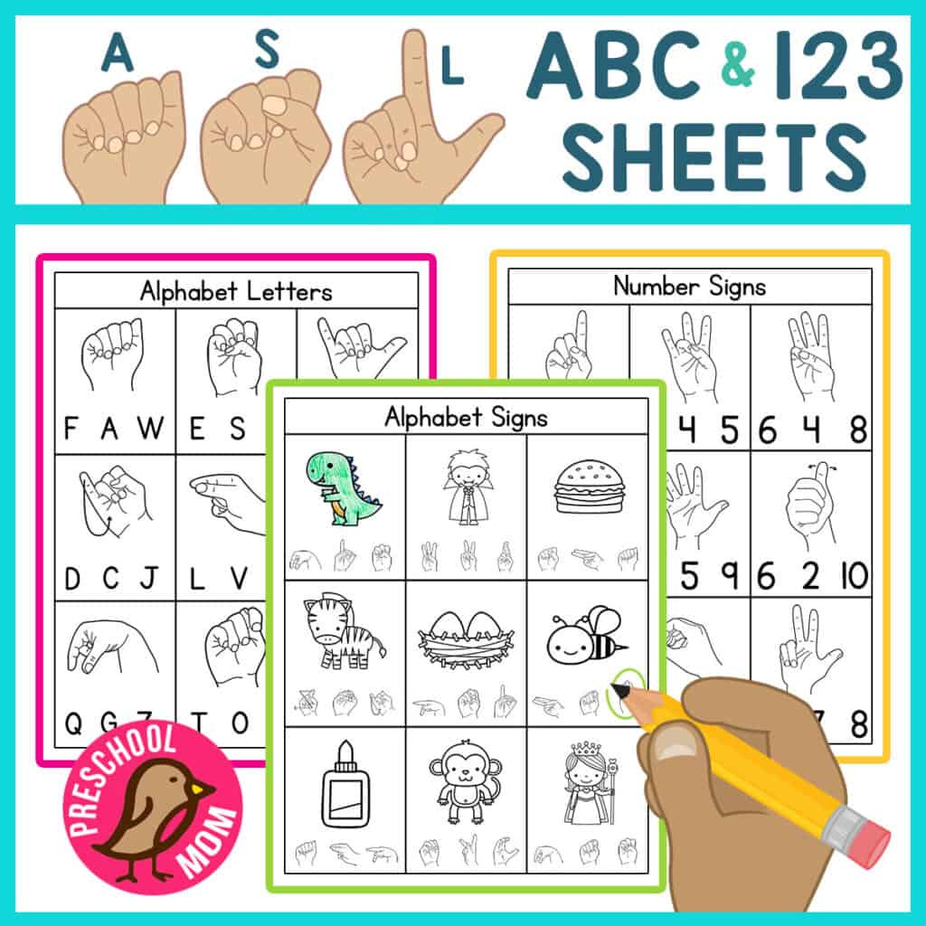 Asl Worksheets - Preschool Mom within Free Sign Language Printables