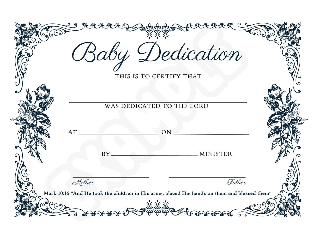 Baby Dedication Certificate Traditional - Worksheets Library for Free Baby Dedication Certificate Printable