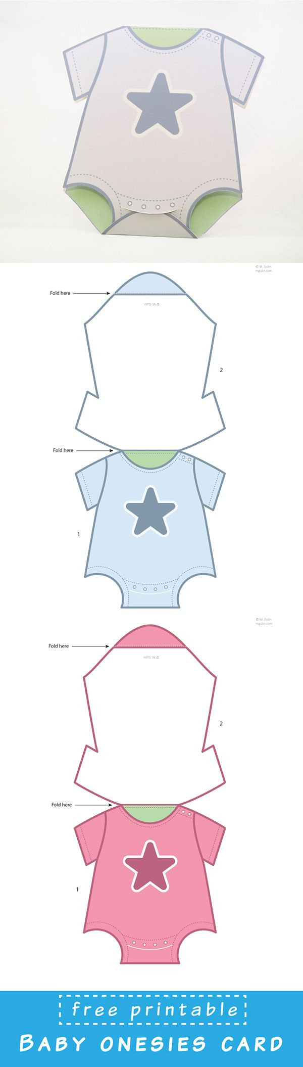 Baby Onesies Cards - M. Gulin - Papercrafts Prints And More regarding Free Printable Onesies