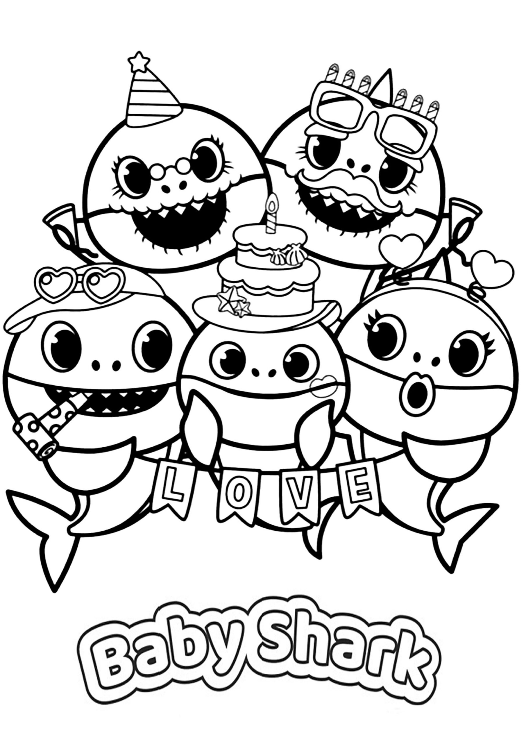 Baby Shark&amp;#039;S Birthday - Baby Shark Coloring Pages with regard to Free Baby Shark Printables
