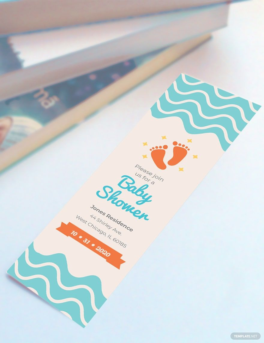 Baby Shower Bookmark Template In Apple Pages, Word, Publisher in Free Printable Baby Bookmarks