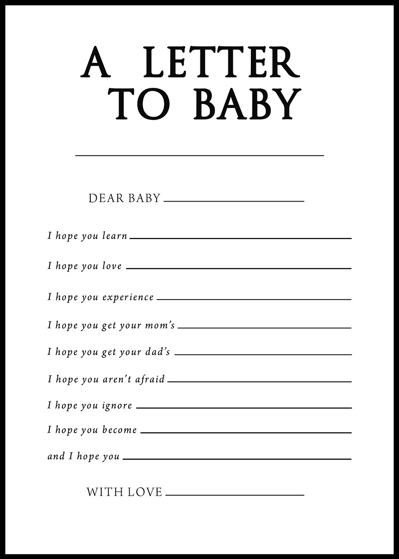 Baby Shower Games - Free Printables - A Letter To Baby - throughout Free Baby Shower Printables