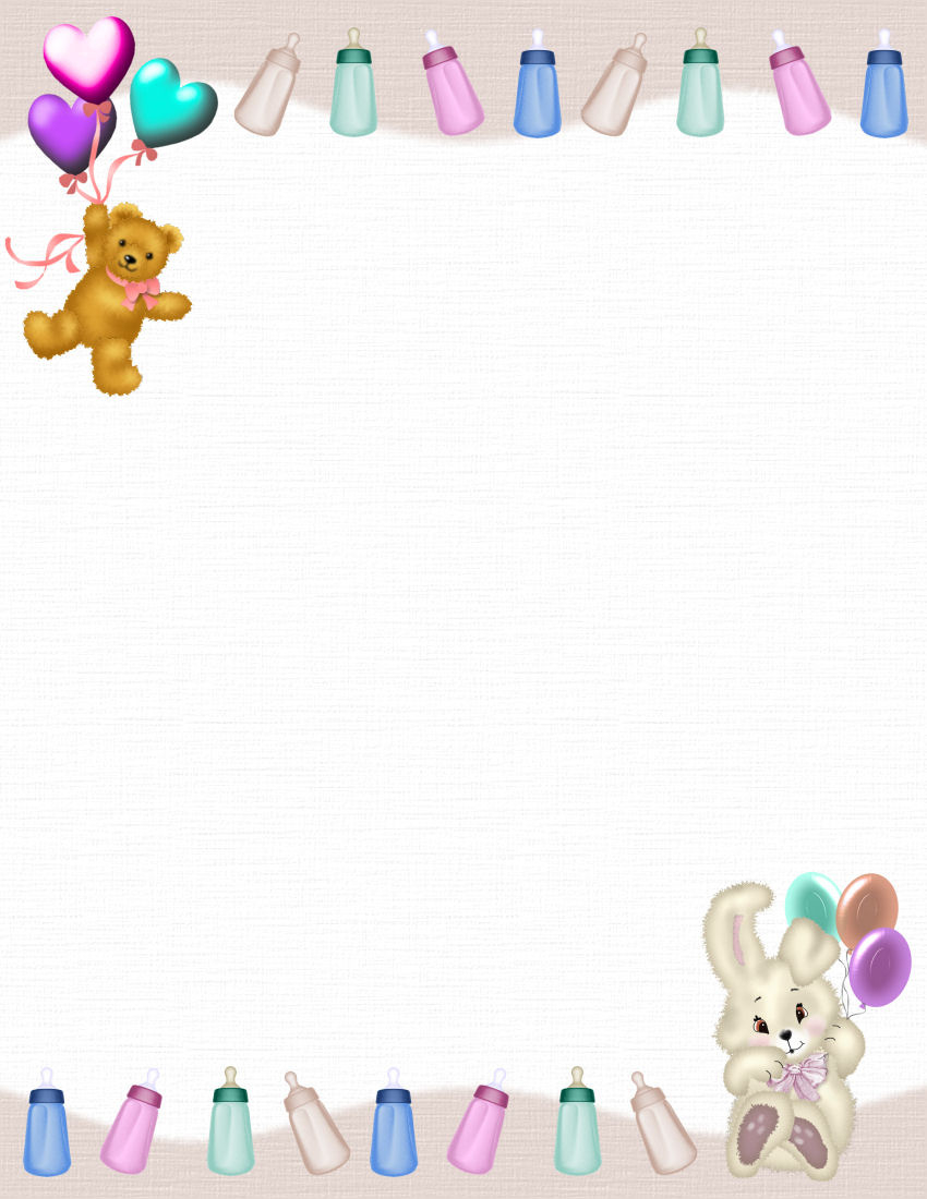 Baby Themed Free-Stationery Template Downloads - Worksheets in Free Printable Baby Borders For Paper
