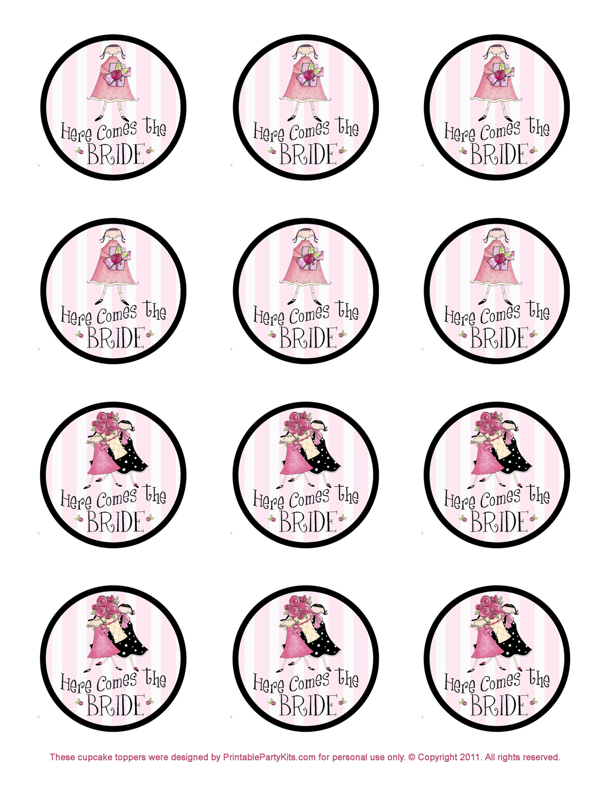 Bachelorette Cupcake Toppers inside Free Printable Cupcake Toppers Bridal Shower