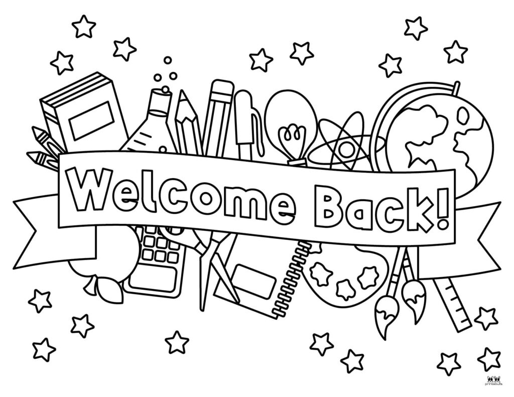 Back To School Coloring Pages - 25 Free Pages | Printabulls for Free Printable First Day Of School Coloring Pages