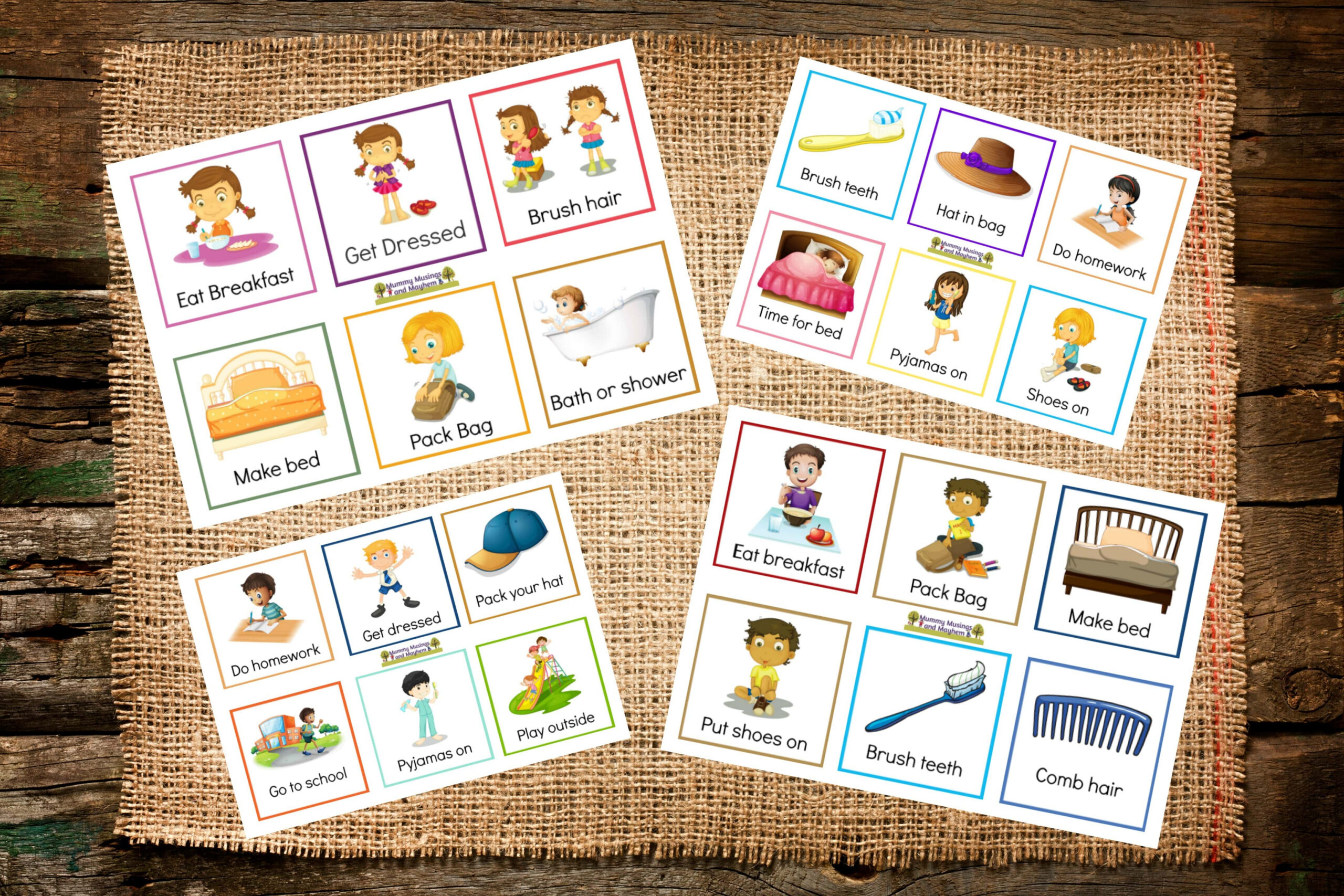 Back To School Routines - Free Printable Cards To Make It Easier intended for Free Printable Routine Cards