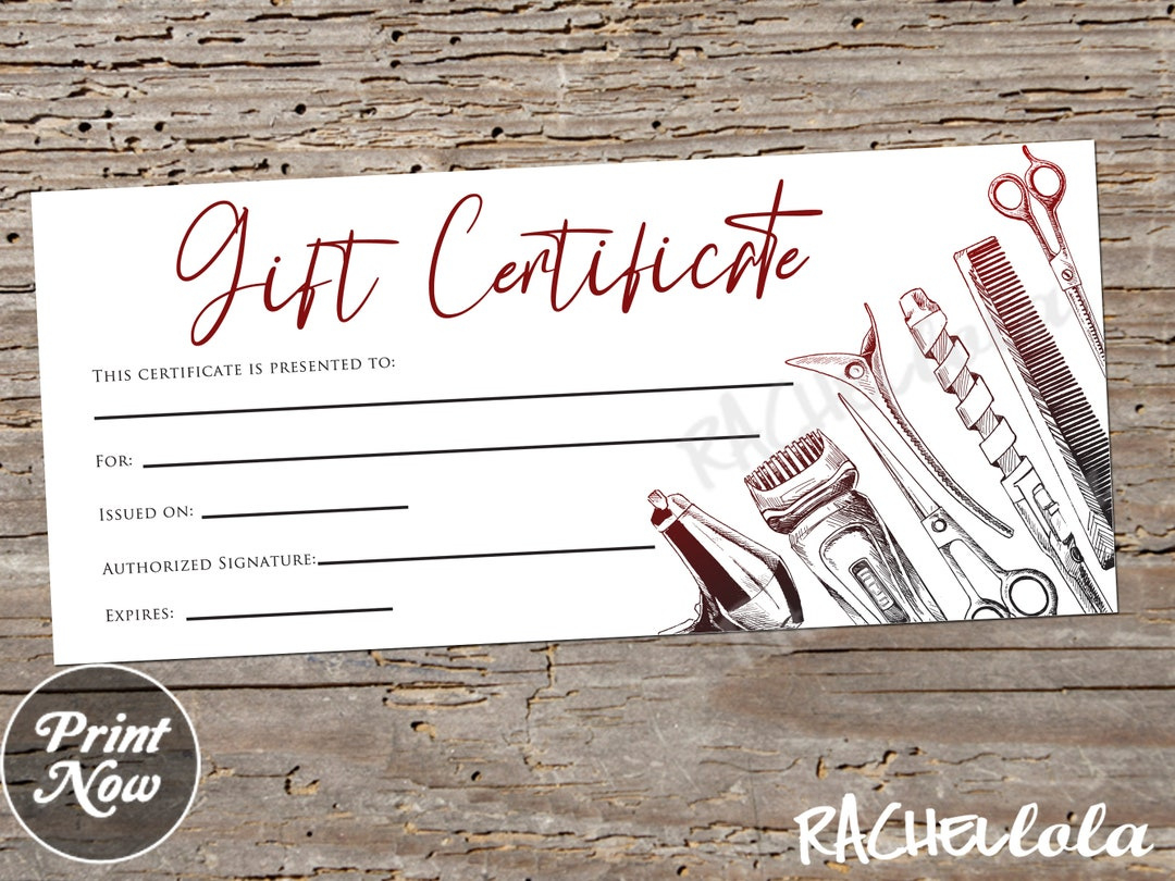 Barber Geschenkgutschein Zum Ausdrucken, Ausfüllbare Vorlage, Men pertaining to Free Printable Gift Certificates For Hair Salon